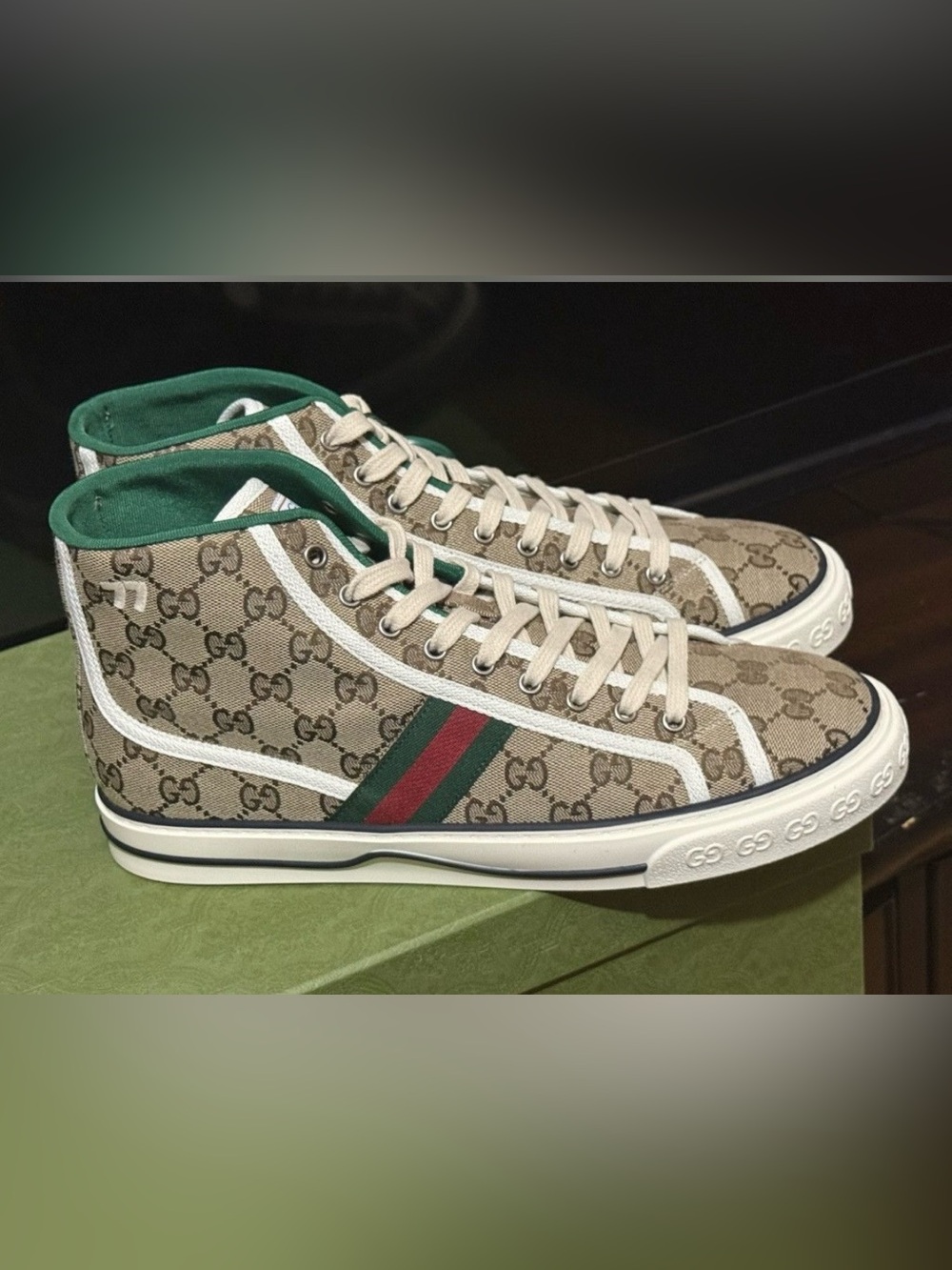 Gucci canvas high top beige GG print - Brand new with Box-  Retail $790